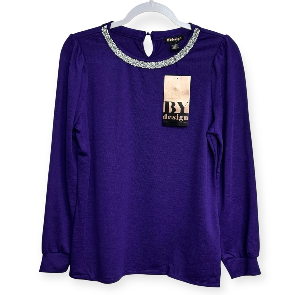 BY Design Women's Purple Crew Neck‎ Sweater